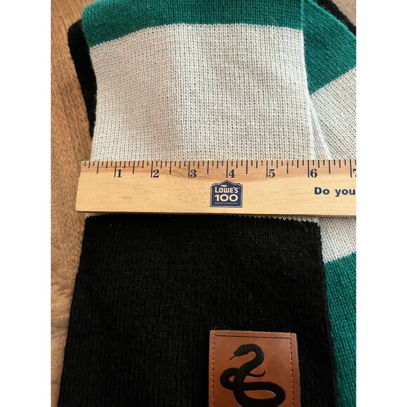 Syltherin Green Black White Harry Potter Scarf Costume Halloween Snake Malfoy - Picture 7 of 7